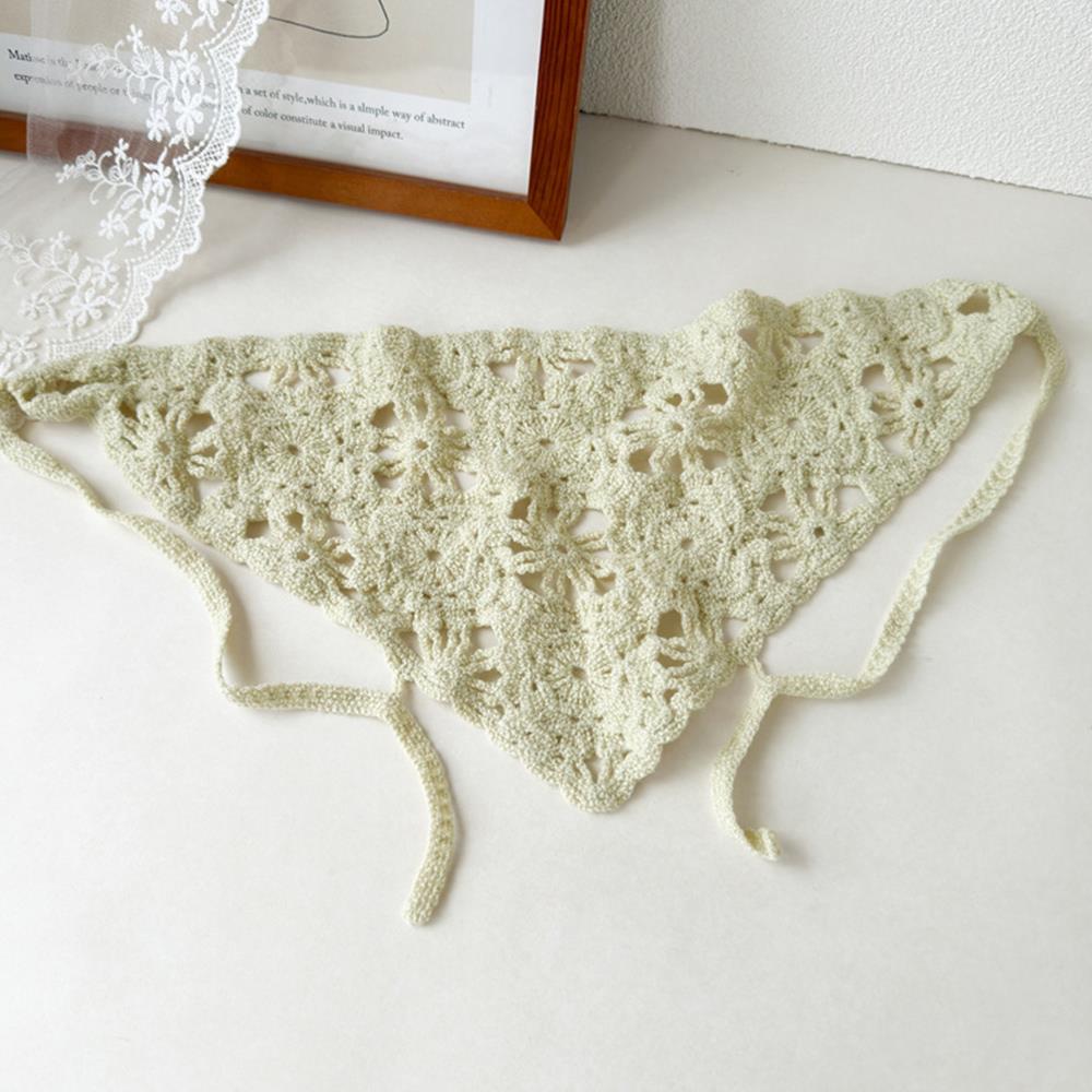Hut Französischer Pastoralstil Dreieck Stirnband Handgefertigt Mode Gestricktes Kopftuch Häkel Stirnband Handtuch Retro Blume Kopftuch
