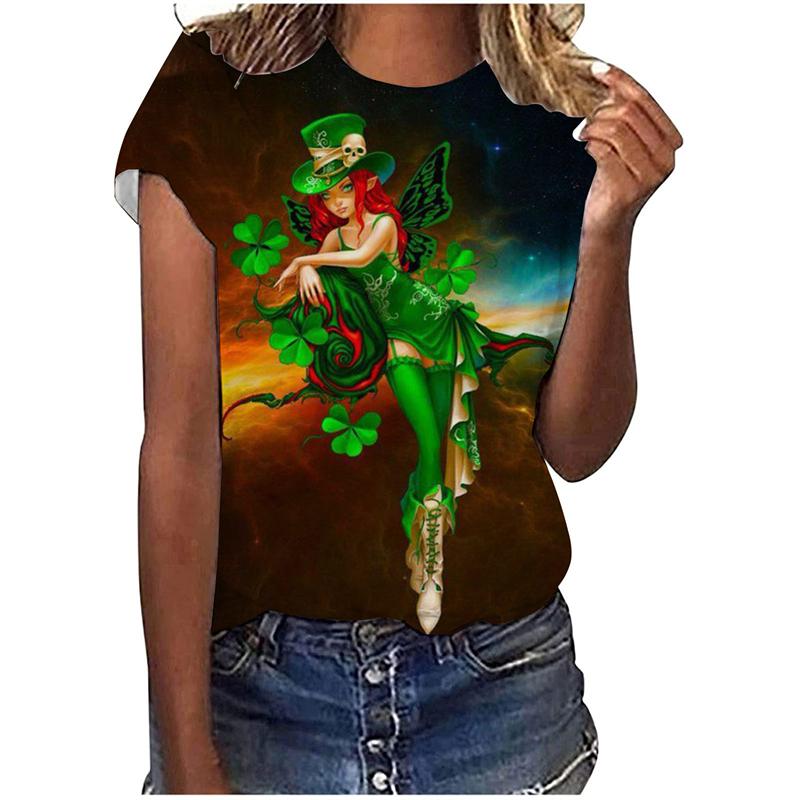 Latest Ireland St. Patrick's Day 3D Printed New Summer Women's Short Sleeve T-Shirt Casual Comfortable Streetwear Top