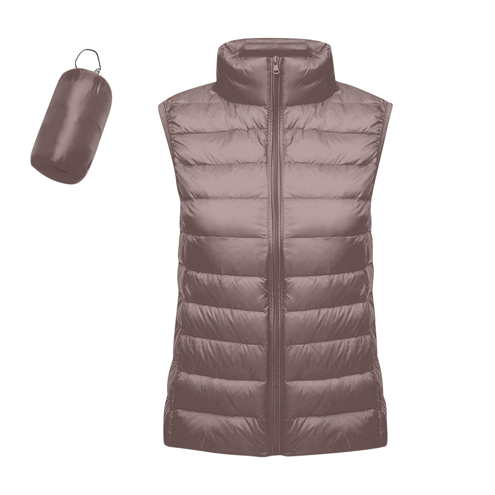 

Women s Lightweight Down Jacket, Color, Down Vest With Pockets M верблюд