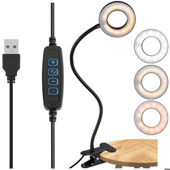 

Lampe annulaire LED - Alogy - Clip flexible - Télécommande USB - 10 niveaux de luminosité - Noir