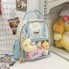 Patterned Fashionable Star Student Backpack With Transparent Compartment
