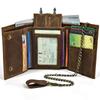 Premium Oil Wax Leather Bi-fold Wallet with Coin Pocket & Multiple Card Slots