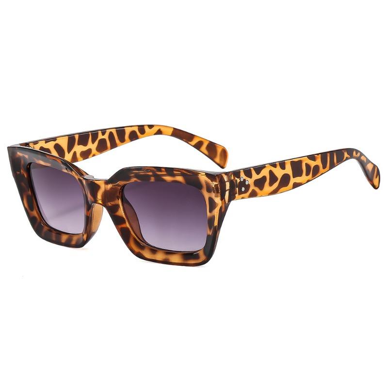 Leopard Square Fashion Sunglasses for Women Men Retro Fashion Anti Glare Sun Shades for Vacation Beach Party