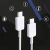 Type C to Type C Cable PD Fast Charging Flexible Type C Data Cord for Android for Note 10 Phone 3.3ft White