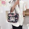 Peacock Canvas Tote Bag Embroidery Elephant Handbag Simple Ethnic Style Handbag  Grocery Handbags