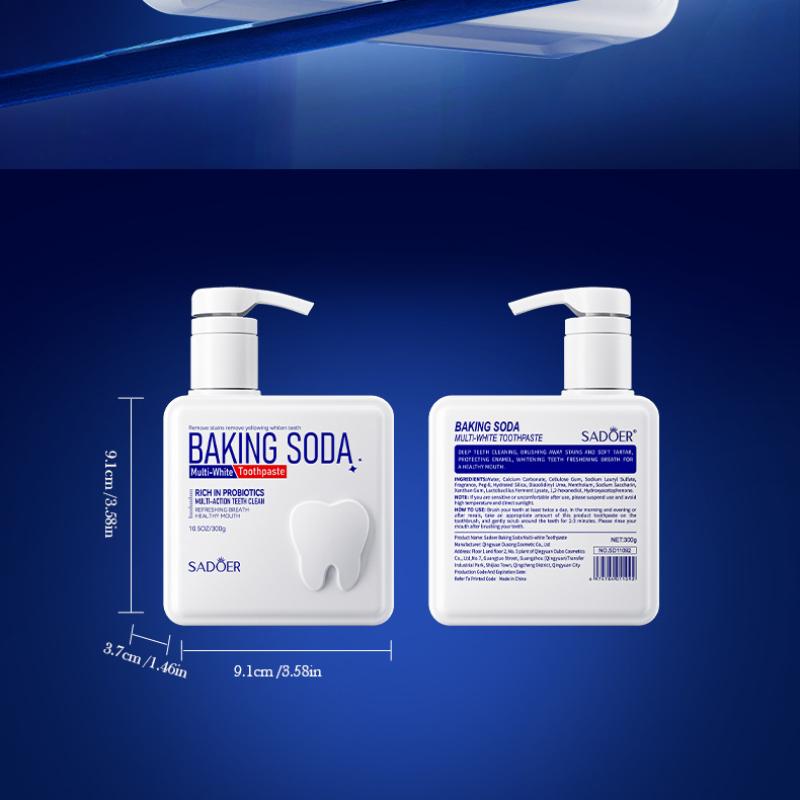 Pump Toothpaste SADOER Baking Soda Probiotics Clean Teeth Mouth Fresh