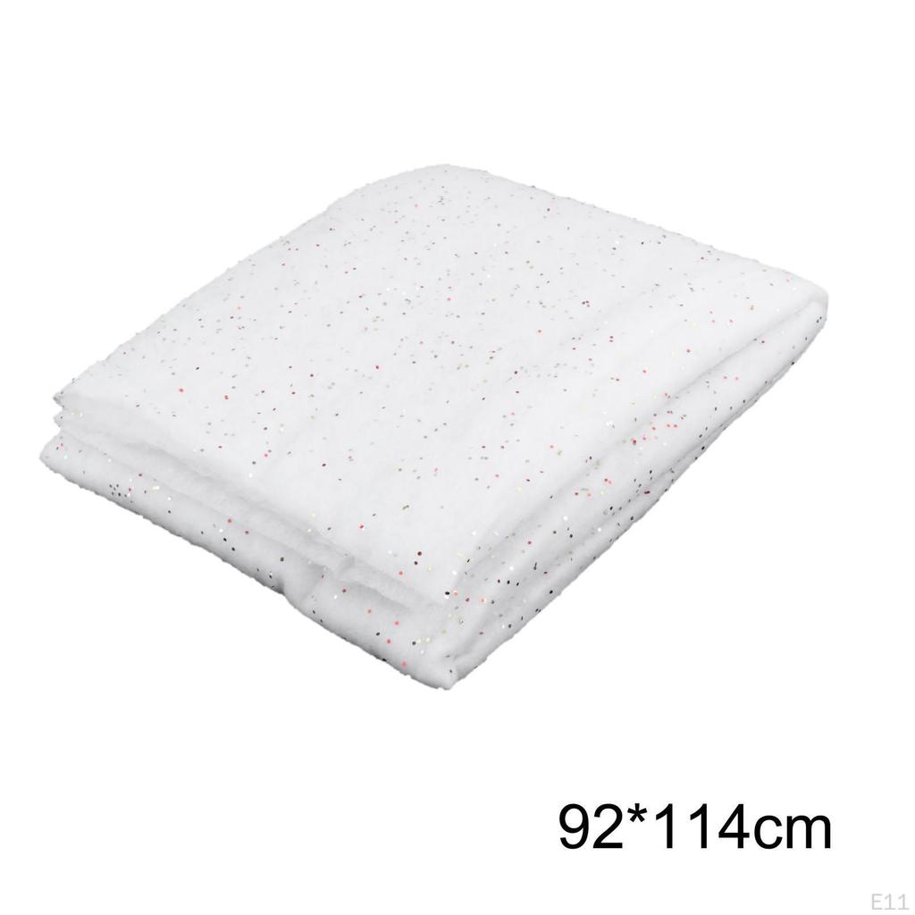 Christmas Snow Blanket Artificial Glitter Draped Winter White for Scene