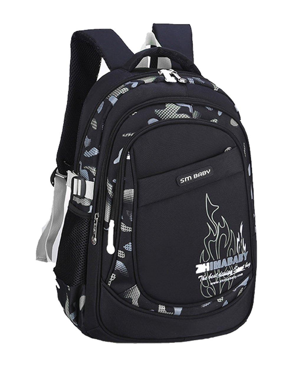 Bansusu Student Star Pattern Stylish and Outdoor Backpack for Boys and for Mountain and Elementary and Junior High School Students Backpack, Kids  серый