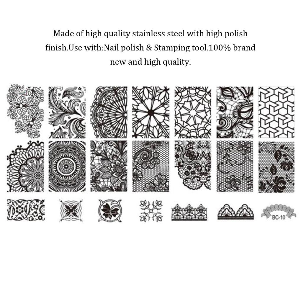 Lace Stamper Nails Art Stamp Stamping Template Flowers Image Printer Plate