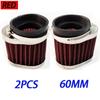 2X Motorcycle 60MM Air Intake Filter Carburetor Air Filter Cleaner For Motocross