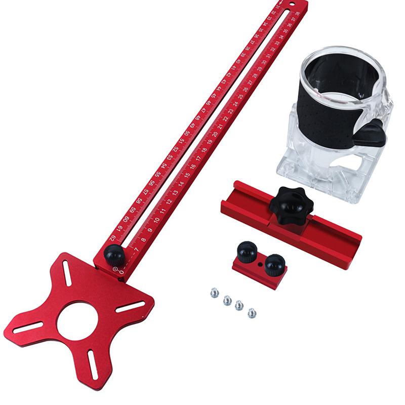 Extended 3 In 1 Router Milling Groove Bracket 9-61cm Radius Router Circle Cutting Jig Aluminum Cabinet Hardware Jig for Woodwork