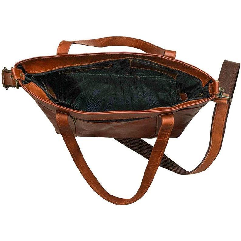 Vintage Leather Tote Bag: Handmade Distressed Shoulder Bag