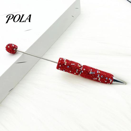 Exquisite Diamond Stationery Pen Beadable Pens, Bling Rhinestone Beaded DIY Bead Pen, Crystal Shaft Gel Black Ink Ballpoint Pens for Decorations