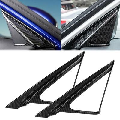 2 Piezas Cubierta de Altavoz Pilar A de Puerta de Fibra de Carbono Adorno Ajuste para Honda Accord 10ª