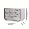 7-Compartment Desk Organizer,Dustproof Plastic Storage Box with Drawers for Stationery, Cosmetics & Jewelry for Office & Dorm Room,Home Organization
