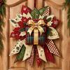 Handgefertigte Stoff-Weihnachtsdekorationen DIY Gesteppte Schleife Nähbastelset, Vorgeschnittene Patchwork-Feiertagsmaterialien für Erwachsene Set, Türhänger Wandkamin Zuhause