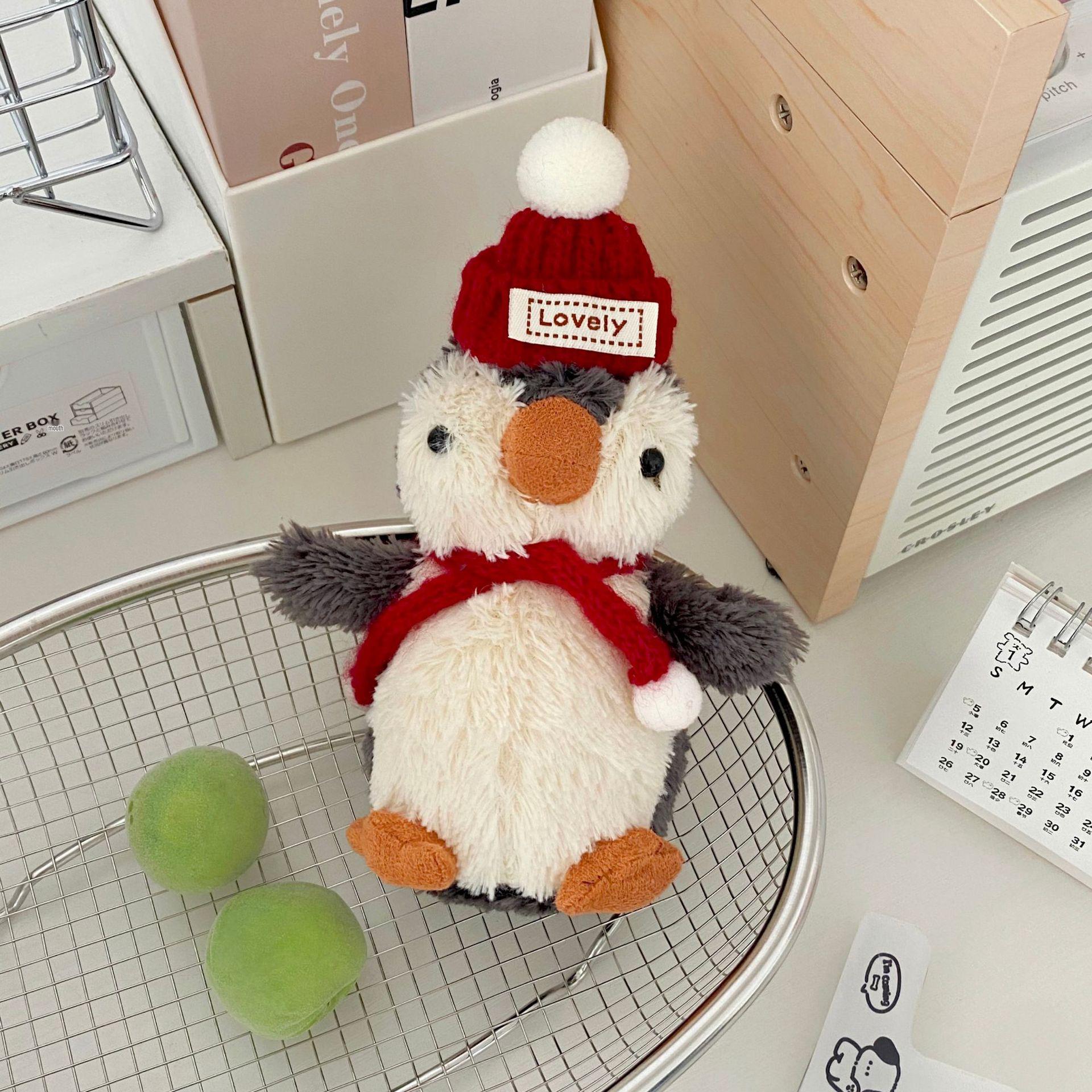 

Креативный плюшевый брелок-пингвин в красной шапке - Милый рождественский и новогодний подарок-подвеска