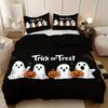 3pcs Bedding Set Black Ghost Pumpkin Print Cozy Soft Duvet Cover King Queen Twin Size Birthday Gift Halloween Gift Bedroom Decor