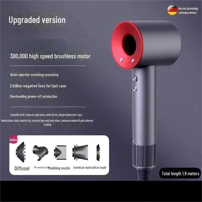 Uscător de păr Mousen cu control al temperaturii de mare viteză: Cald/Rece, Ioni negativi, Design fără frunze