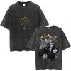 Sleeping On Both Sides To Fight Men'S And Women'S Short-Sleeved Washed Nuo T-Shirts Casual Loose Retro Couple Spell Round Neck