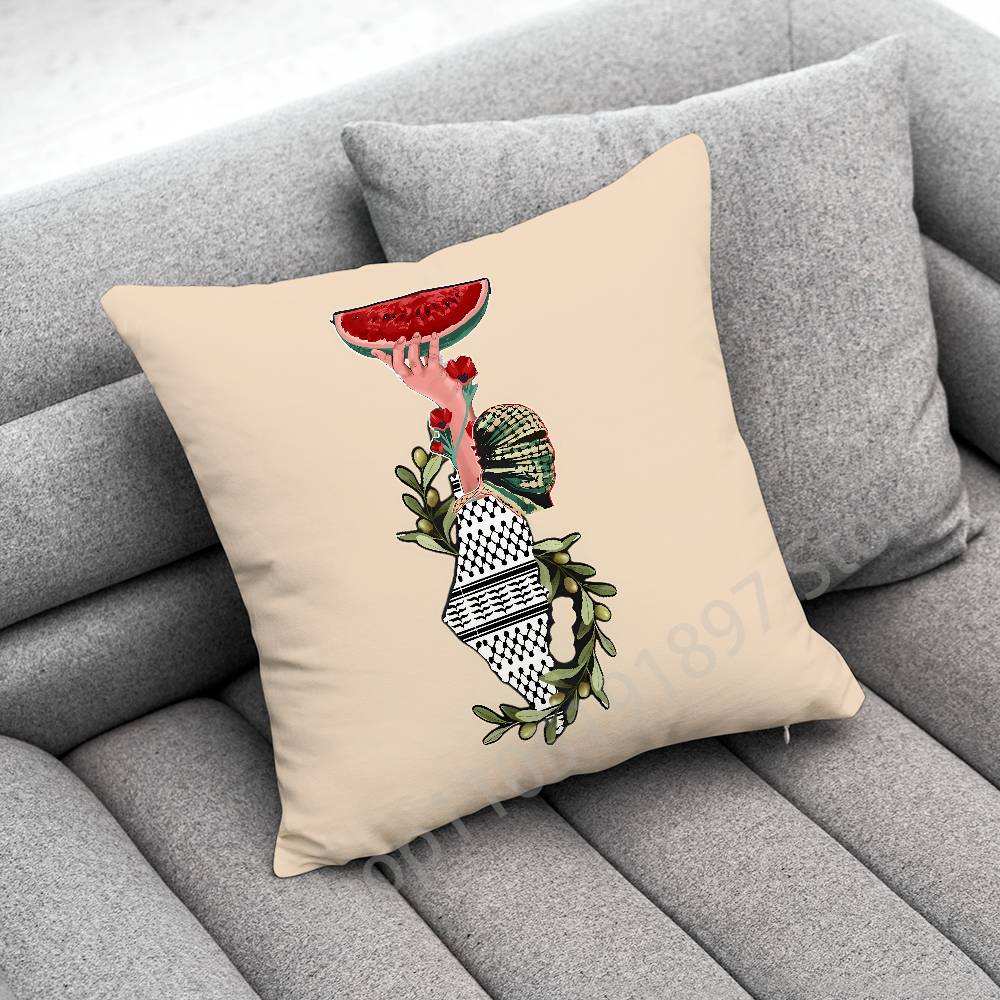 Watermelon P-PalestineS-F-Flagjpg Throw Pillow Case For 55x55cm 40x40cm 45x45cm 50x50cm 30x30cm Square Office Pillowship Cover