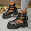 Fashion 2025 Brand Shoes Female Closed Toe Women's Sandals Fashion Belt Buckle Casual Back Zipper Summer Hollow Out Platform Sandals
