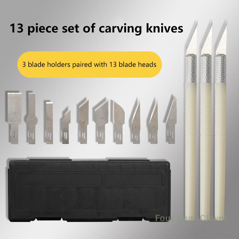 Komplettes 13-teiliges Metall-Kunstmesserset, Bastelwerkzeuge aus Aluminiumlegierung - Ideal für Papierschneiden, Handarbeiten & Modellbau
