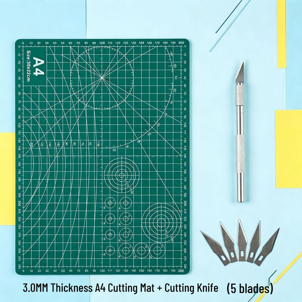 A2/A3/A4 Double-Sided Cutting Mat for Desktop Protection and Crafting - Ideal for Carving, Eraser Stamping, and Paper Cutting.