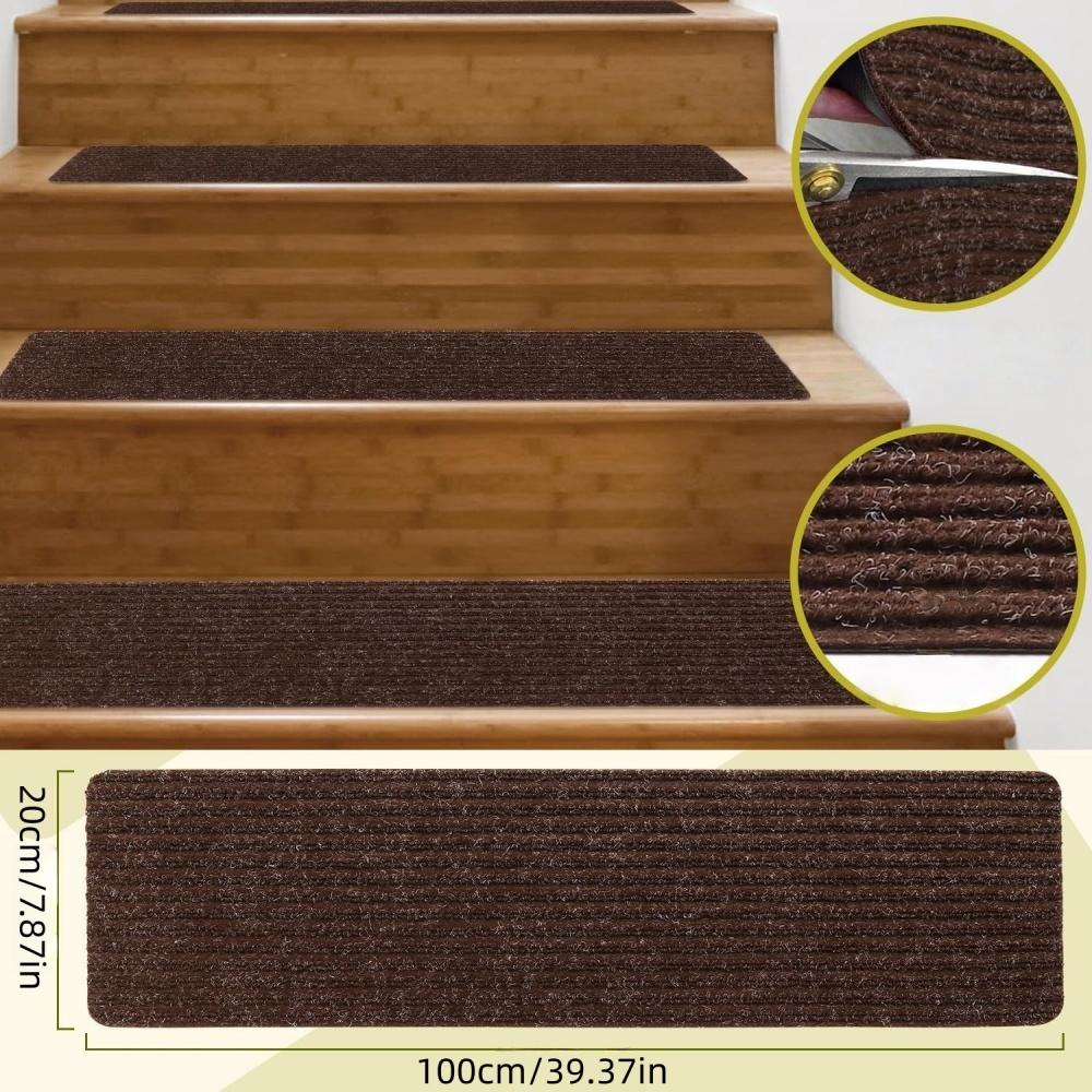 1Pc 20cmX100cm Stair Tread Carpet Mats Self Adhesive Non-Slip Water Absorption Stair Mat Step Rugs Floor Mats Pad Carpet Rug