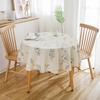 Flower Printing Cotton and Linen Dining Table Cloth Round Living Room Suitable for Holiday Dining Rooms Family Gatherings, Birthday Parties