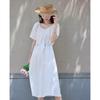 TERRE BLEUE Women's A-line Short Sleeve Dress