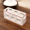 Wooden Cutlery Organizer Box Kitchen Countertop - Minimalist Solid Wood Storage Tray Spoons Forks Knives