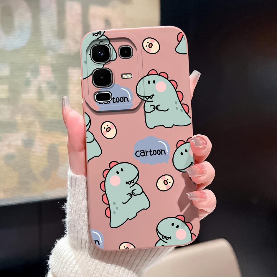 Case For Infinix Note 50 Pro Plus 50x 50s 4G 5G Cute Dinosaur Cartoon Design Shockproof Soft Silicone Bumper Back Cover Fundas
