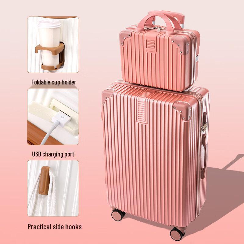 HANDUNYOU Durable Aluminum Frame Luggage 22 inch