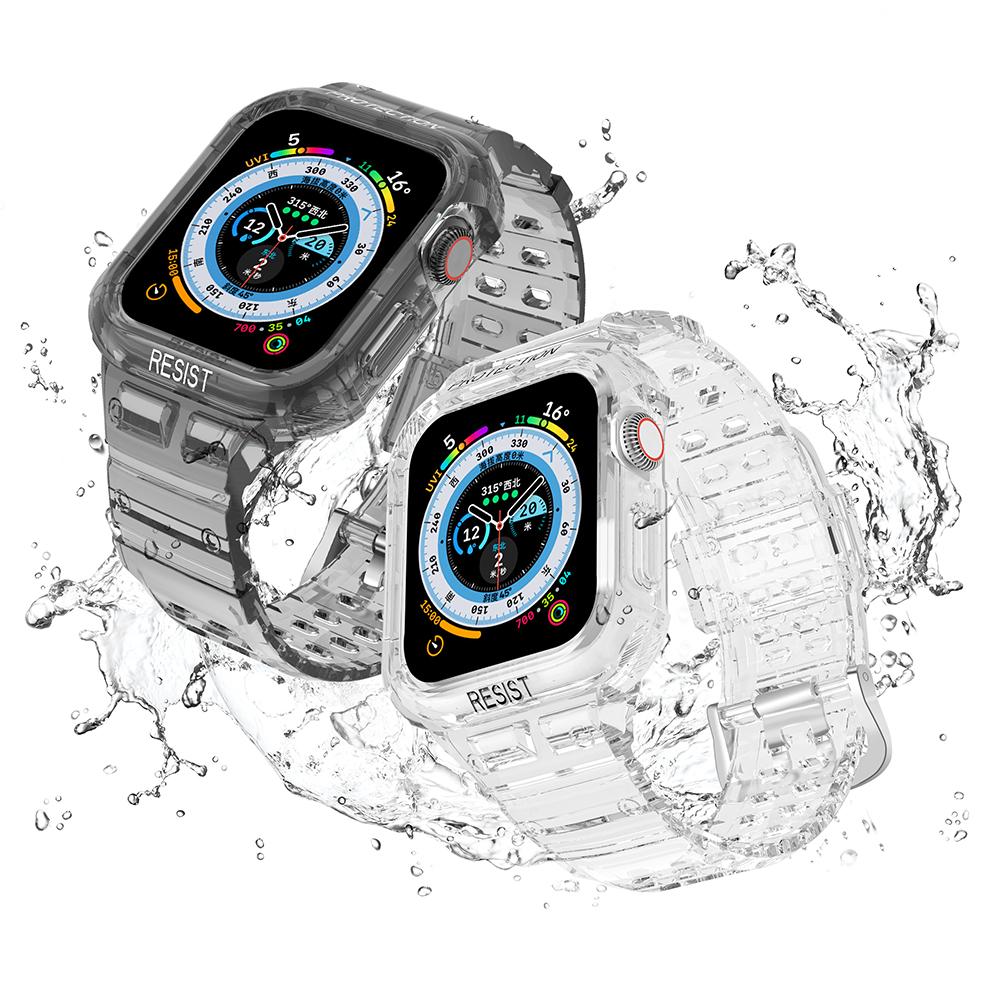 Für Apple Watch Series 9/8/7 41mm/SE (2023)/SE (2022)/SE 6 5 4 40mm TPU Uhrenarmband mit Gehäuse