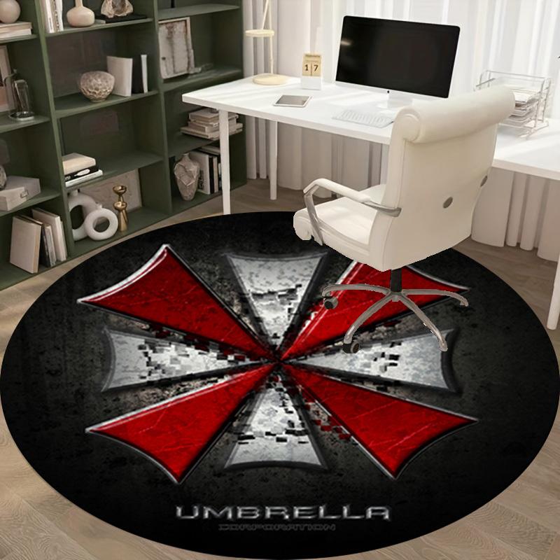 1ks Kruhový koberec s logem Umbrella Corporation - Domácí dekorace, Kulatý koberec do kanceláře, Venkovní dárková rohožkaRC2810