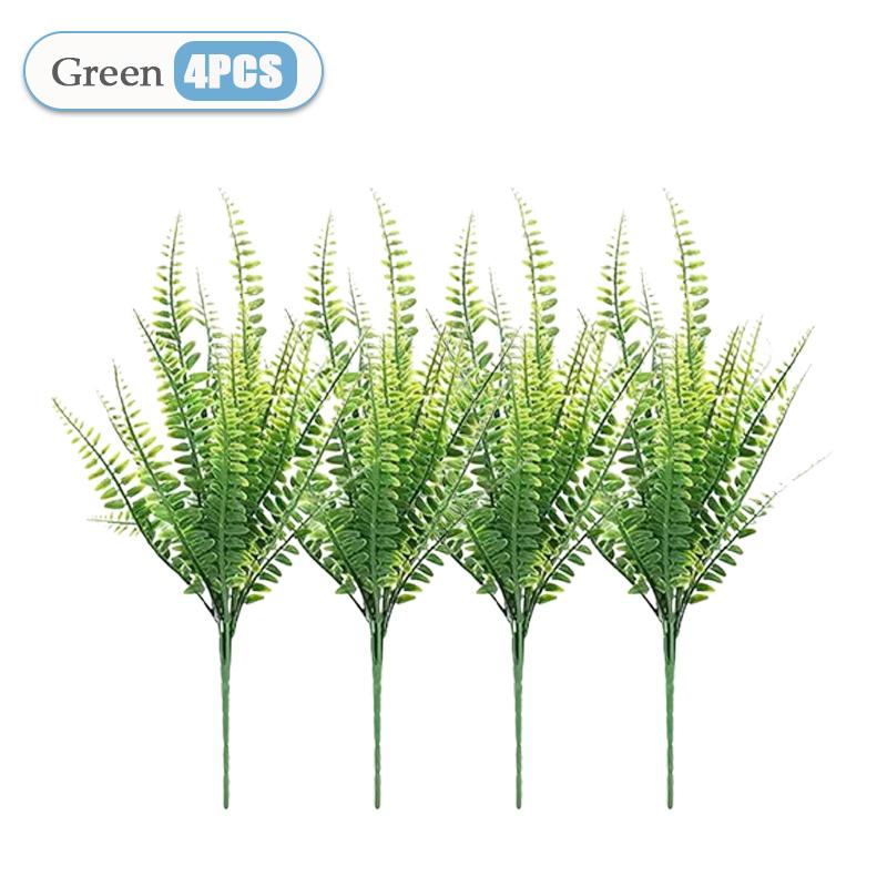 2-32 STÜCKE Künstliche Boston Falsche Farnpflanzen Büsche Falsche Pflanzen Sträucher Grünzeug UV-Beständig für Haus Büro Garten Innen Deko