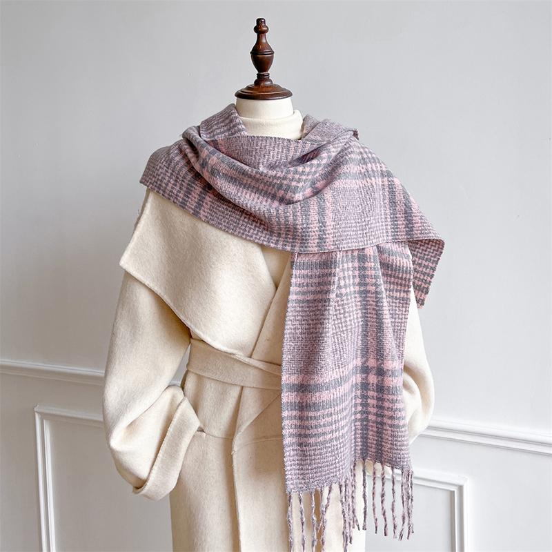 

Autumn Luxury Women Plaid Scarves 180*30cm Men Thicken Warm Scarf Classic Plaid Tassel Shawl Cashmere Imitation Poncho Stoles 30x180CM