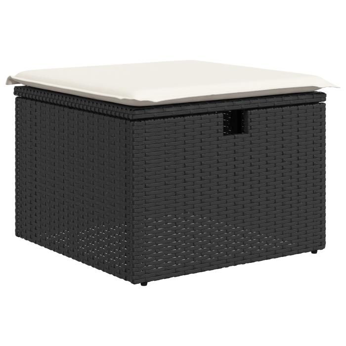 VidaXL Ensemble de 4 canapés de jardin avec coussins noir en rotin 3359614