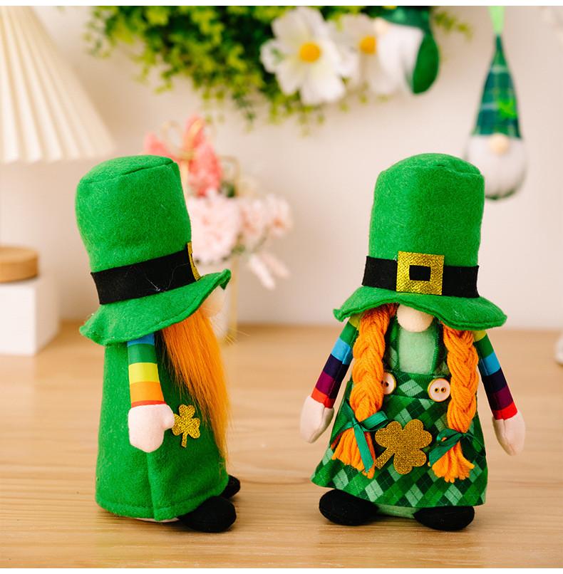 Ein Geschenk St. Patrick's Day Dekorationen Grün Niedliche Gesichtslose Puppe