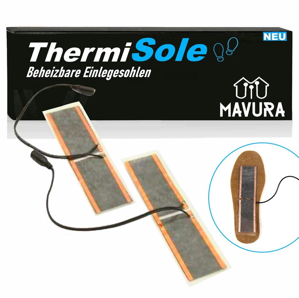 ThermiSole Beheizbare Einlegesohlen Thermosohlen Schuhheizung Schuheinlagen USB