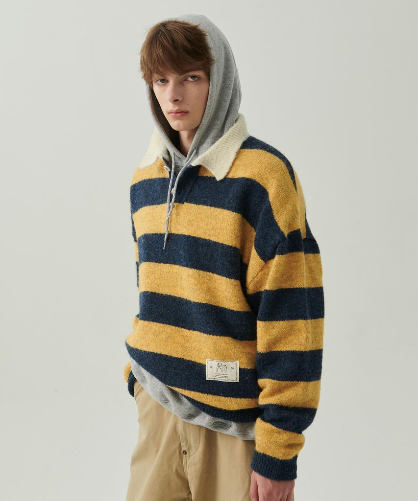 BEYOND CLOSET [Collection Line] New Gentle Rugby Polo Knit Yellow