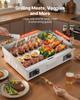 Commercial Electric Griddle, 655 X 400 Mm, 4000W, 50-300°C Adjustable Temp Control, Stainless Steel Countertop Flat Top Grill with 2 Spatulas, 2