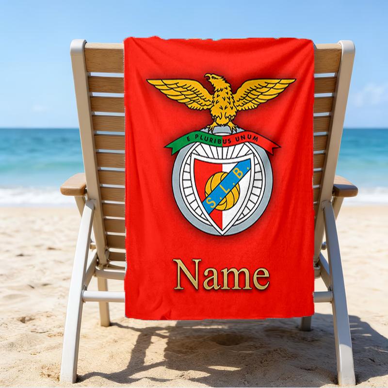 Custom Name Ultrasoft Beach Towel With Benfica Themeideal For Pool Camping Diving Perfect Travel Essential Vibrant Beach Towel