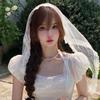 Elegant Women Lace Triangle Kerchiefs Summer Spring Sunproof Lace Triangle Bandana for Teens Girl Camping Taking Photo