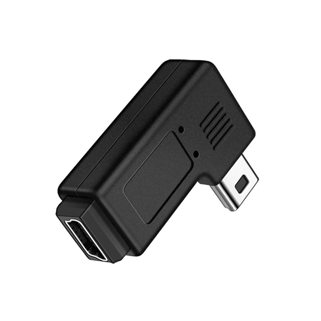 90 Degree Left & Right Angled Mini USB 5Pin Male To Female Extension Adapter for Smartphones and Tablets