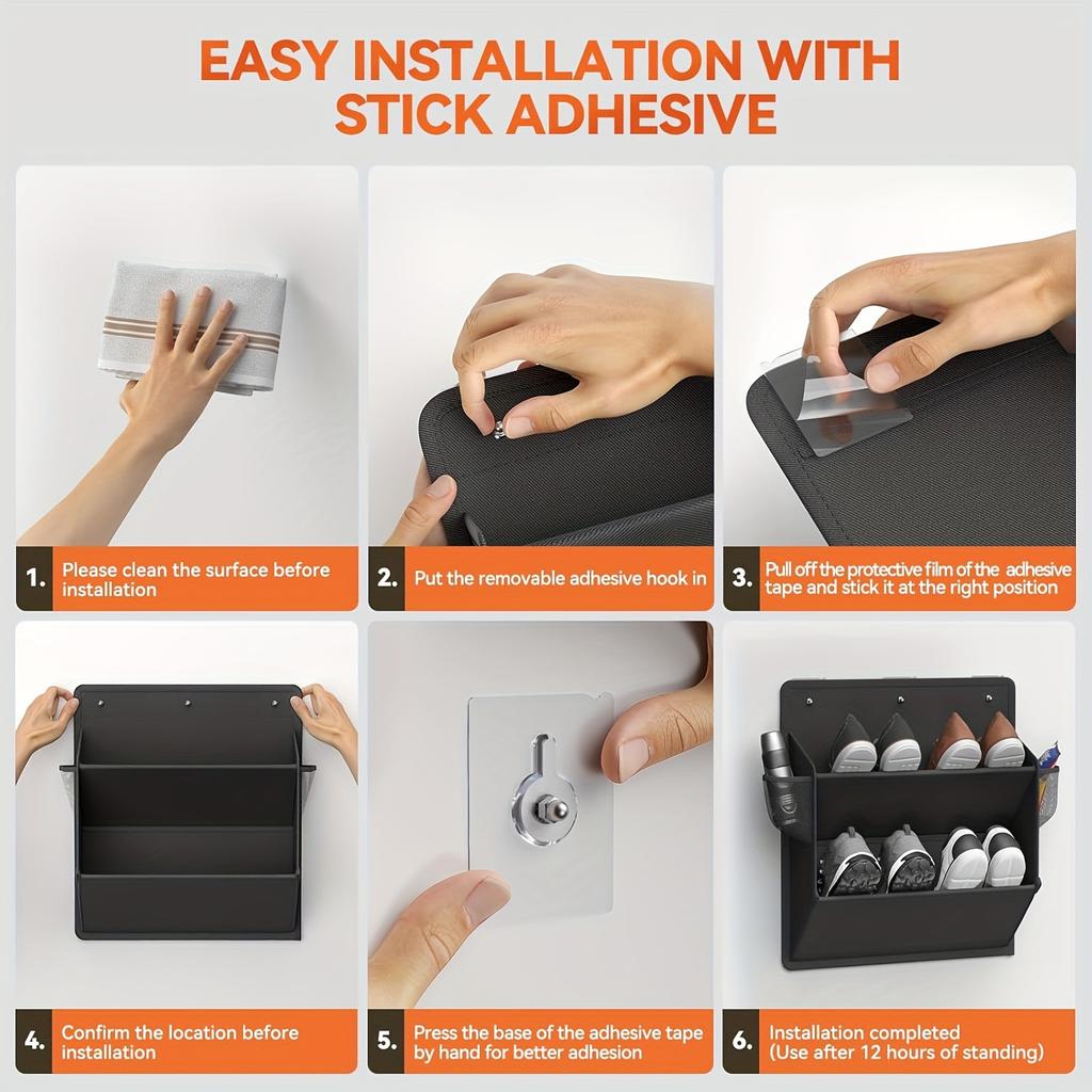 Skládací věšák na boty s lepicími kapsami Šetřící místo Nástěnný organizér pro obytný vůz Skříň Kempingový stojan na boty