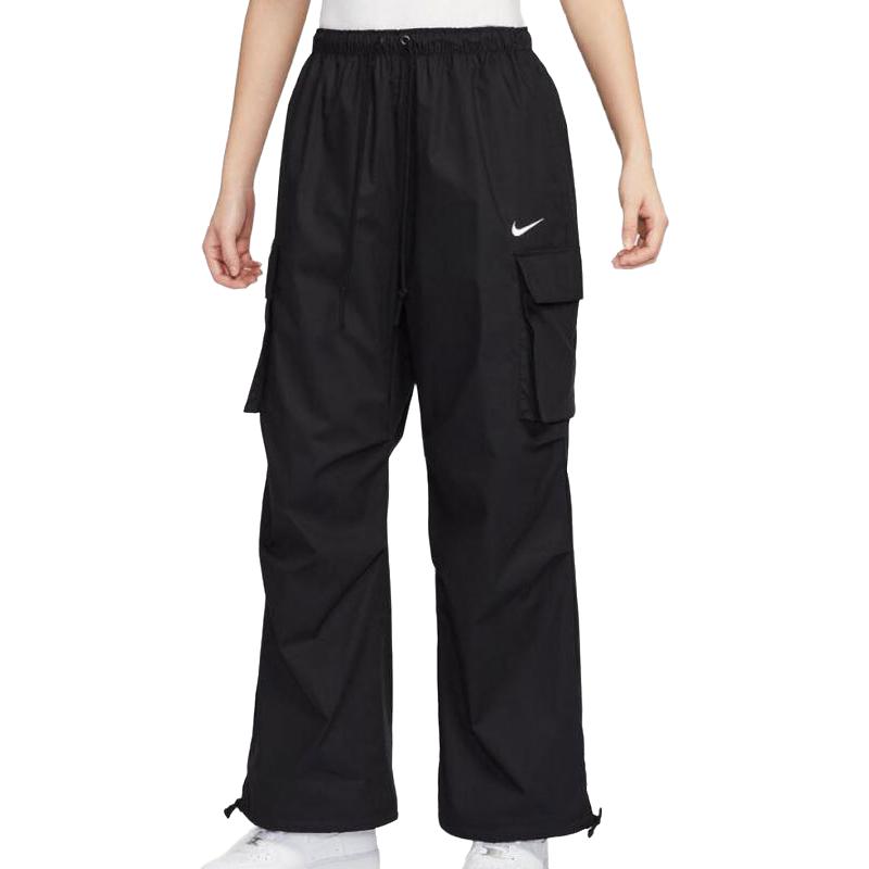 Nike Sportswear Logo Multi-Pocket Drawstring Comfortable Versatile Casual Pants Women Pants Black IF0392010