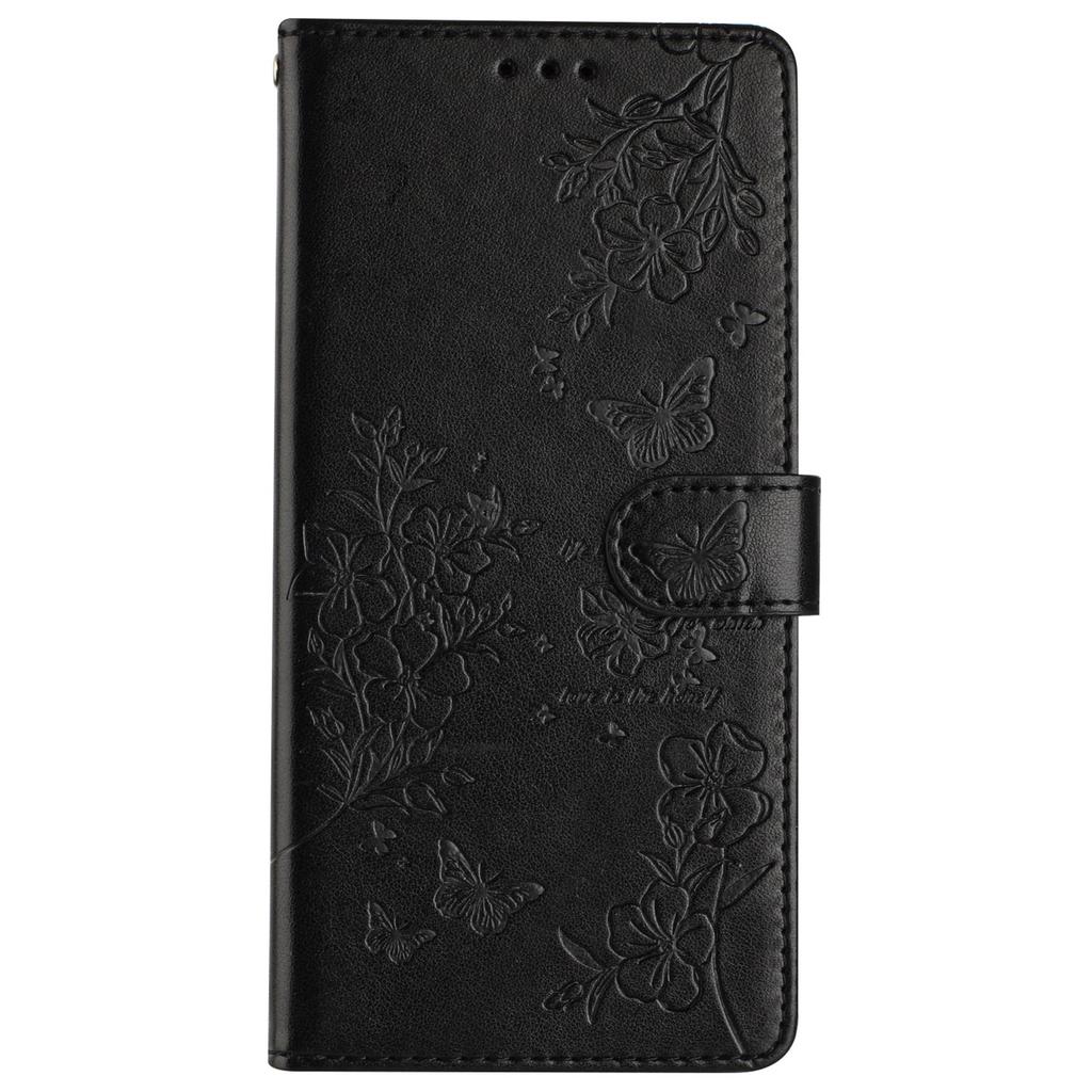 For Honor 90 Phone Case Butterfly Floral Imprint Leather Flip Cover with Stand