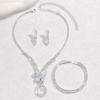Fashion Zircon Pendant Jewelry Set Bridal Jewelry Bracelet Earrings Necklace Set Jewelry Set